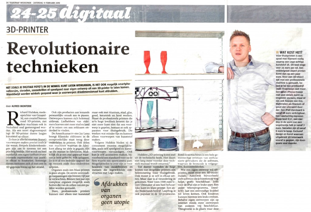 Ground3d in de Telegraaf