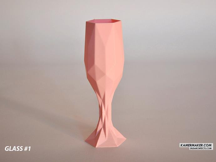 3d geprint champagneglas van KAMERMAKER